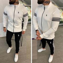 Stripe Jacket Style 2-Pcs Premium Quality Winter Tracksuit D-17.