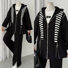 Extra Zip Hoodie Style Premium Quality Winter 2-Pcs Tracksuit For Her. WWTS-40