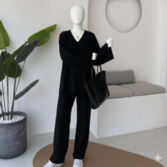 Overlap Gown Style 3-Pcs Winter Co-Ord Set. WWTS-24
