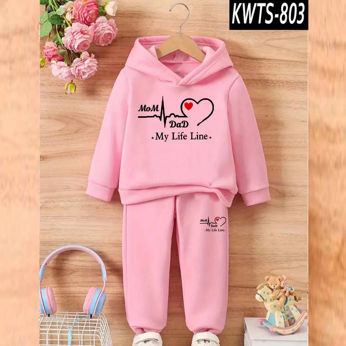 MD Life-Line Kids Hoodie Style 2-Pcs Winter Tracksuit KWTS-803