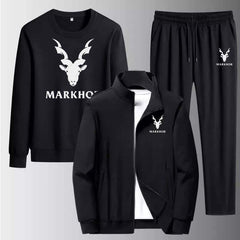 Markhor Jacket Style 3-Pcs Winter Track-suit.