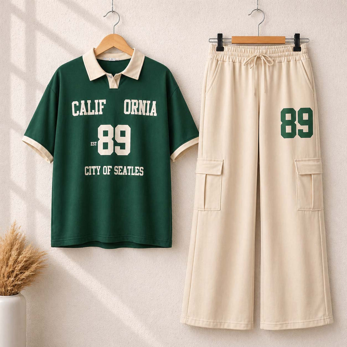 Cali-89 Collar Cargo Style Western 2-Pcs Summer Tracksuit. WSTS-05 V2