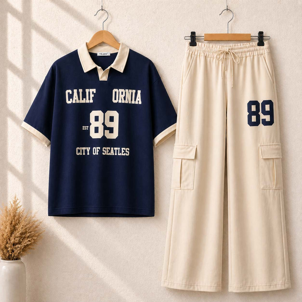 Cali-89 Collar Cargo Style Western 2-Pcs Summer Tracksuit. WSTS-05 V2