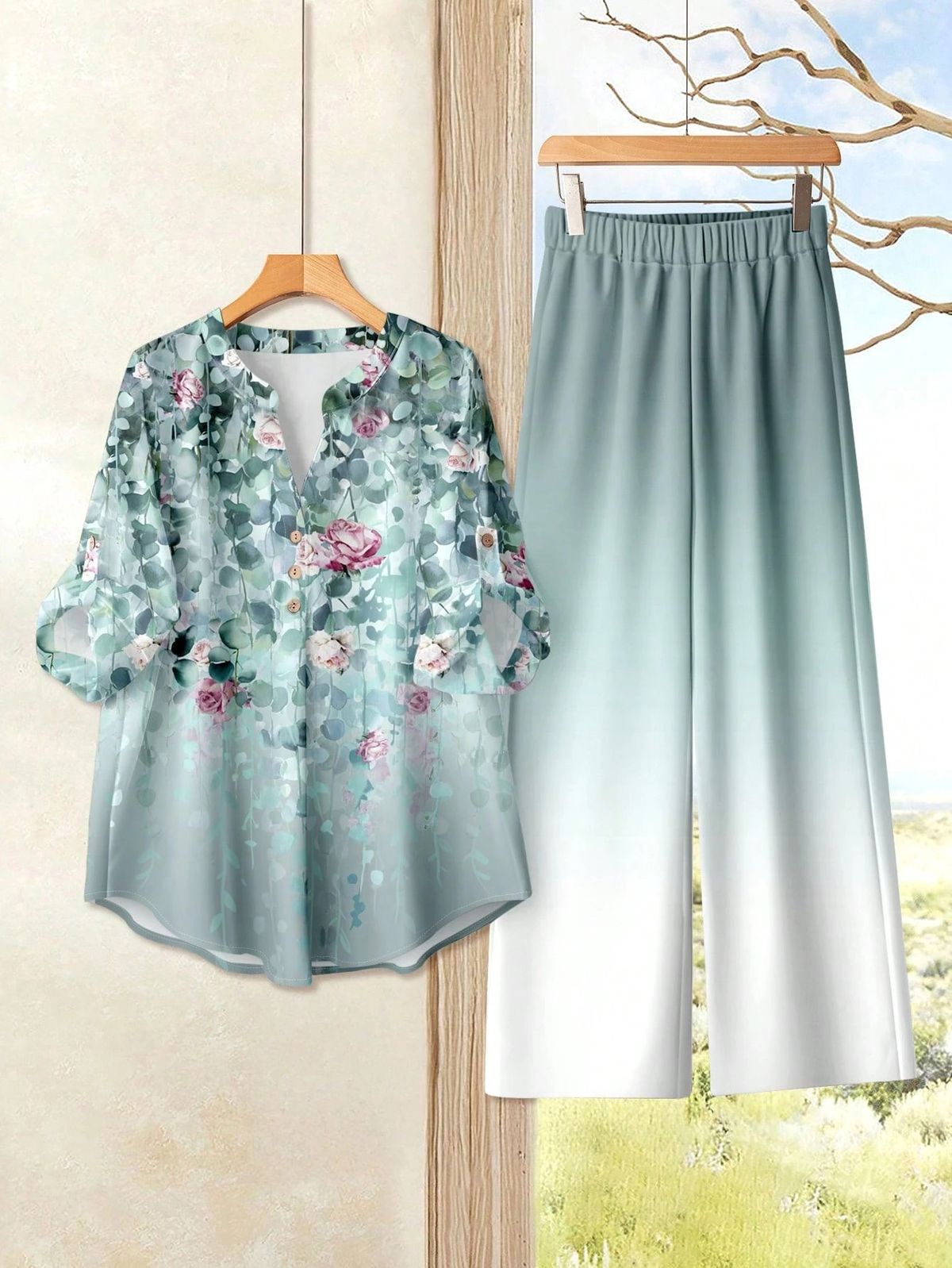 Tunic V Neck Co-Ord Set For Her. SB1103