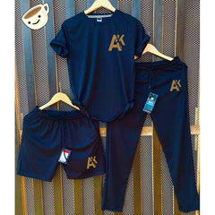 Blue Ak-47 Printed Bundle Of 3 Dry-Fit Premium Quality Summer Suit.