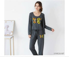 Womens Butterfly  3pc Night Suit Printed 😍🔥